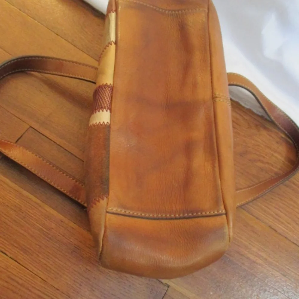 - Fossil HoBo Patchwork leather suede Purse VTG